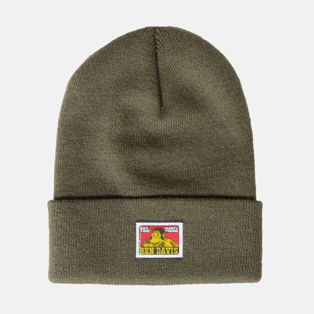 Ben Davis Unisex Beanie Acrylic Cuffed Double Layered Knit Hat Cap Moss